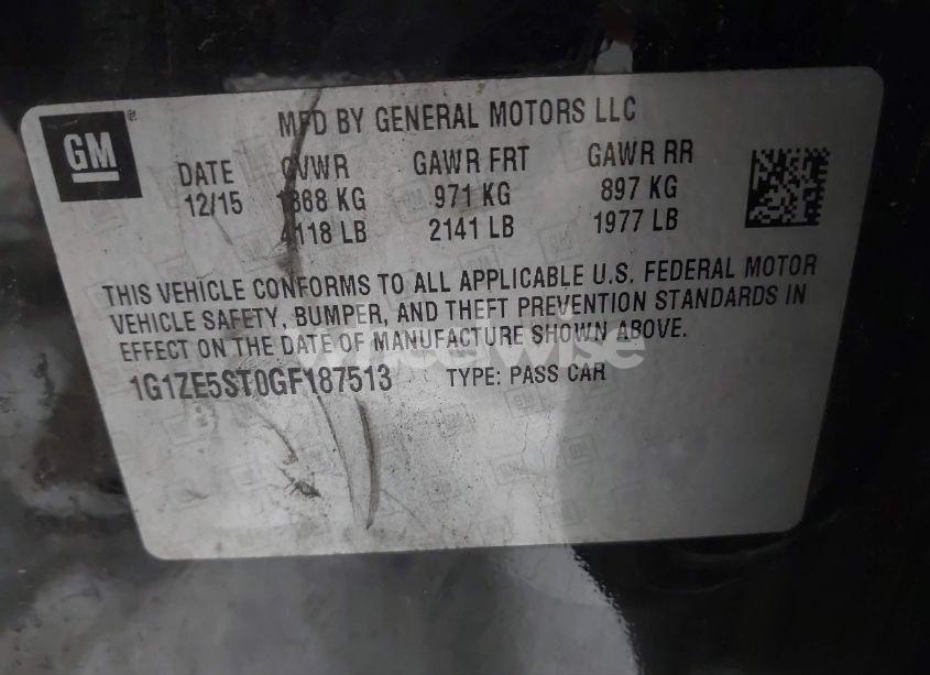 Photo 9 of 2016 Chevrolet Malibu 1LT (VIN 1G1ZE5ST0GF187513)