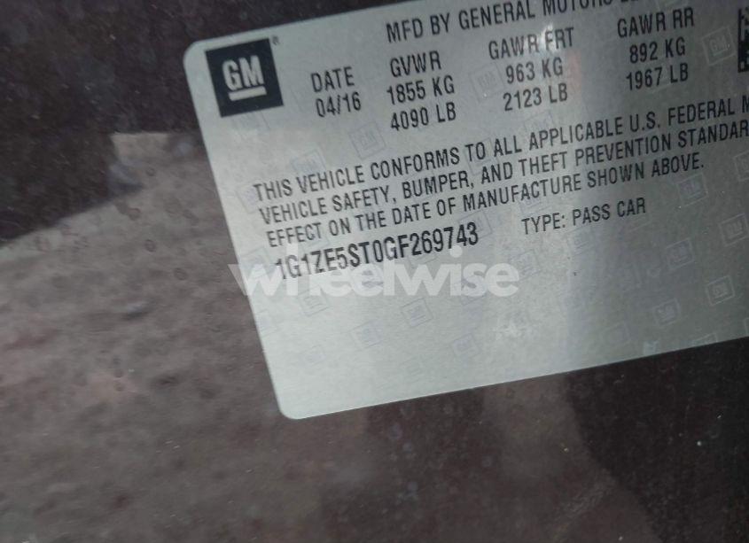 Photo 9 of 2016 Chevrolet Malibu 1LT (VIN 1G1ZE5ST0GF269743)