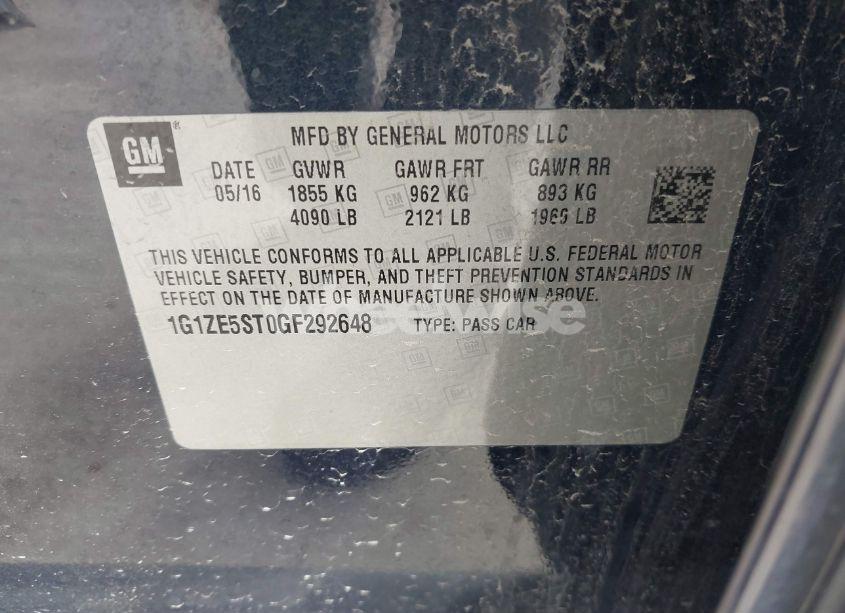 Photo 9 of 2016 Chevrolet Malibu 1LT (VIN 1G1ZE5ST0GF292648)