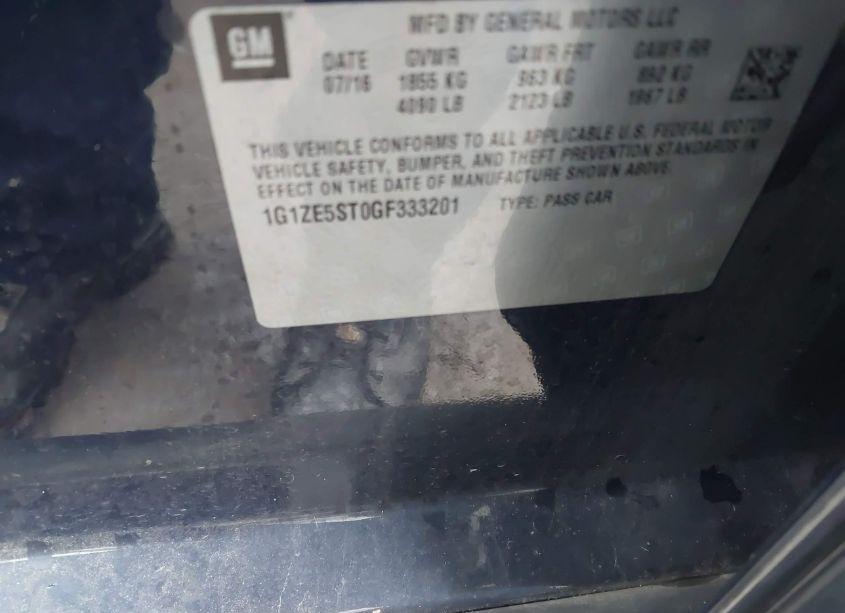 Photo 9 of 2016 Chevrolet Malibu 1LT (VIN 1G1ZE5ST0GF333201)