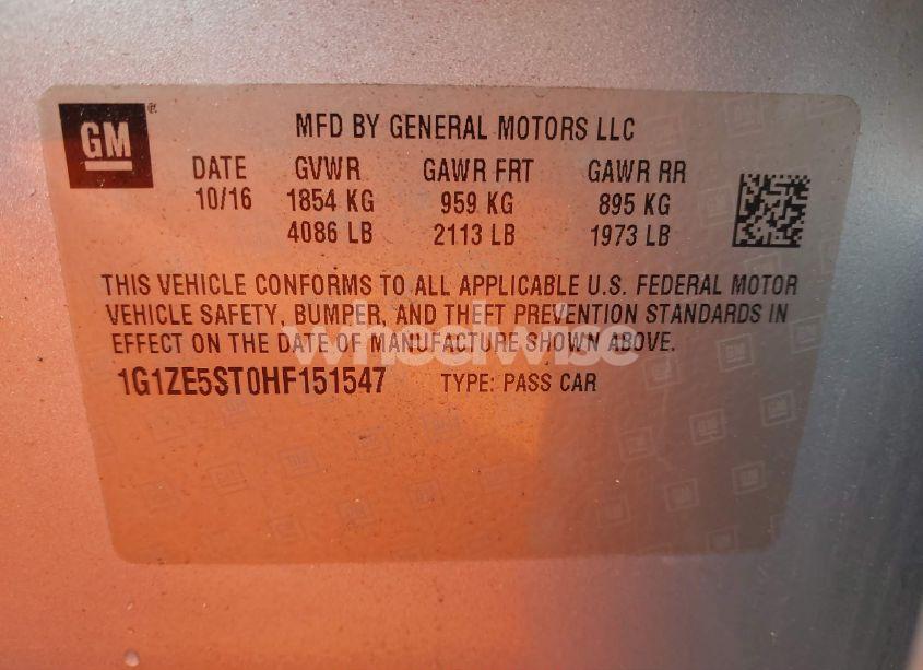 Photo 9 of 2017 Chevrolet Malibu 1LT (VIN 1G1ZE5ST0HF151547)