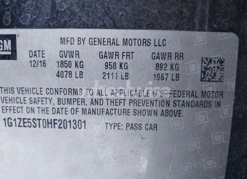 Photo 9 of 2017 Chevrolet Malibu 1LT (VIN 1G1ZE5ST0HF201301)