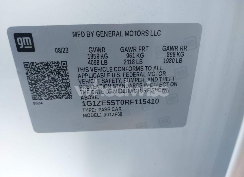 Photo 9 of 2024 Chevrolet Malibu FWD 2LT (VIN 1G1ZE5ST0RF115410)