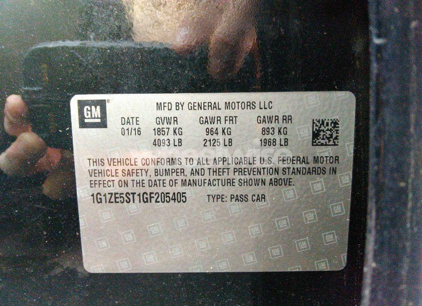 Photo 9 of 2016 Chevrolet Malibu 1LT (VIN 1G1ZE5ST1GF205405)