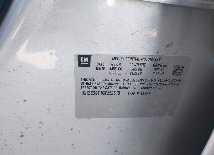 Photo 9 of 2016 Chevrolet Malibu 1LT (VIN 1G1ZE5ST1GF252515)