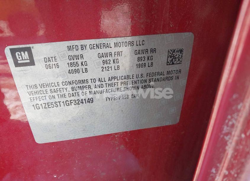 Photo 9 of 2016 Chevrolet Malibu 1LT (VIN 1G1ZE5ST1GF324149)