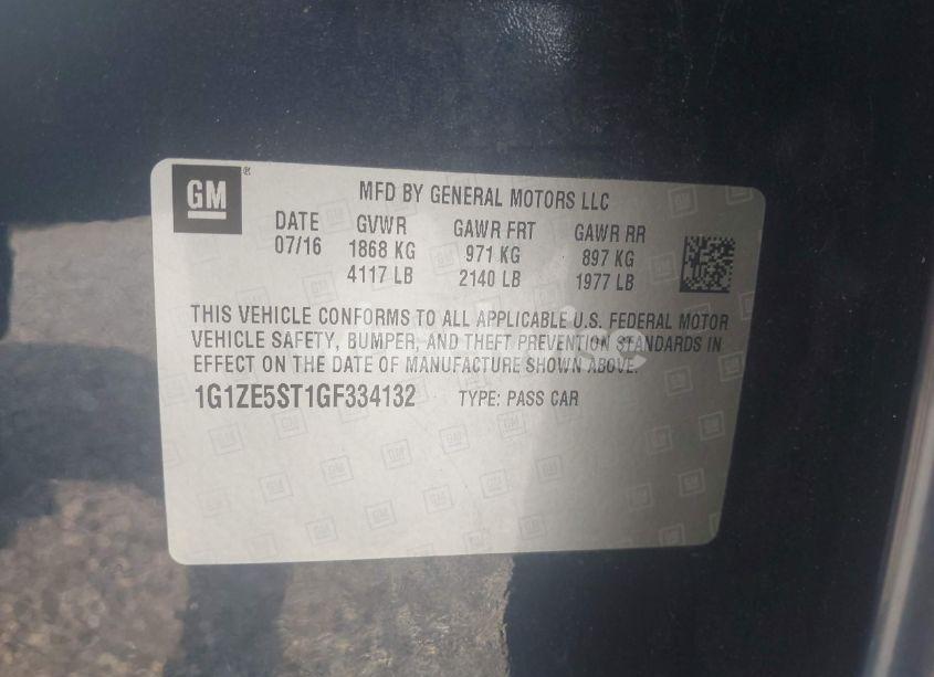 Photo 9 of 2016 Chevrolet Malibu LT (VIN 1G1ZE5ST1GF334132)