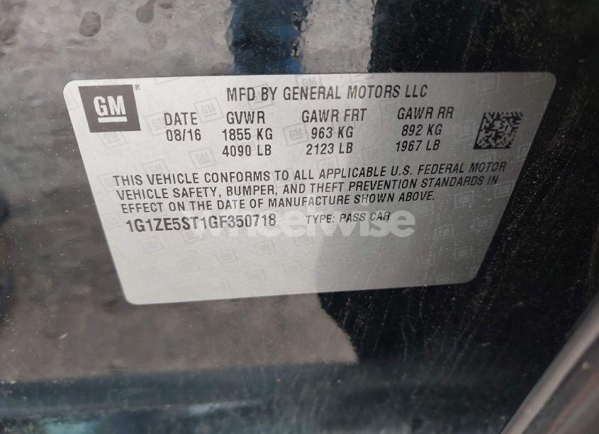 Photo 9 of 2016 Chevrolet Malibu 1LT (VIN 1G1ZE5ST1GF350718)