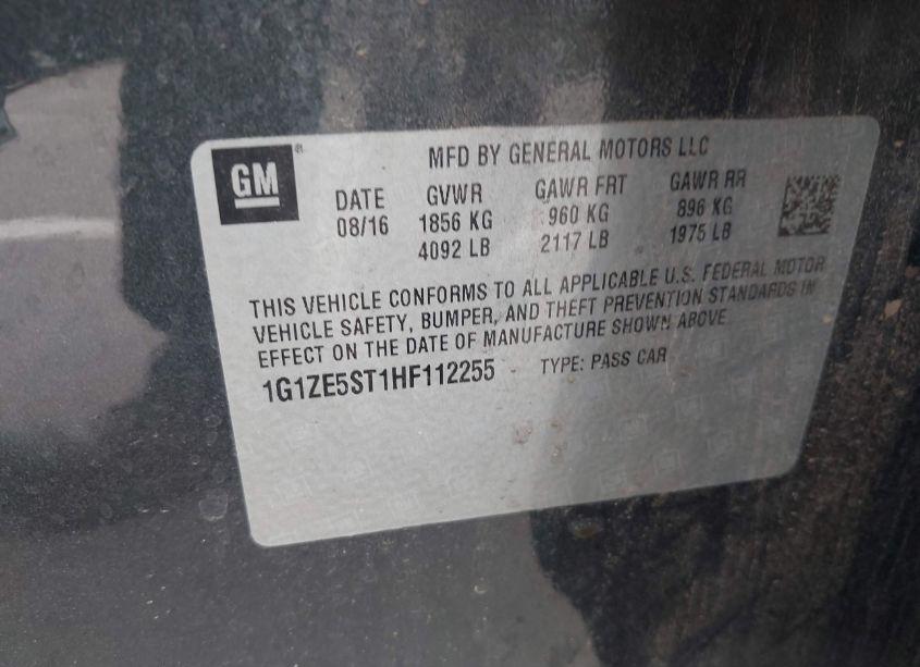 Photo 9 of 2017 Chevrolet Malibu 1LT (VIN 1G1ZE5ST1HF112255)