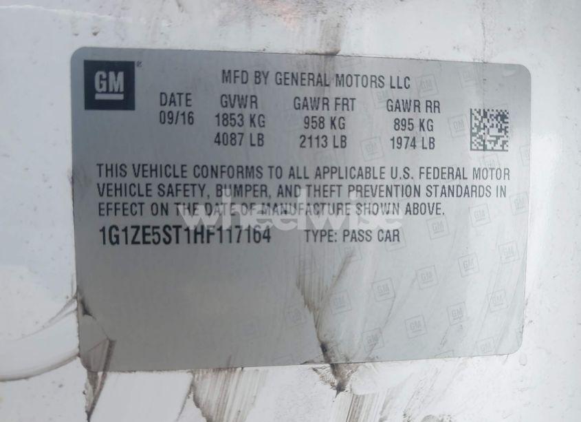 Photo 9 of 2017 Chevrolet Malibu 1LT (VIN 1G1ZE5ST1HF117164)