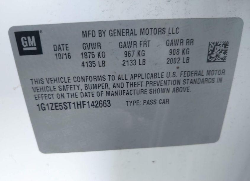 Photo 9 of 2017 Chevrolet Malibu 1LT (VIN 1G1ZE5ST1HF142663)