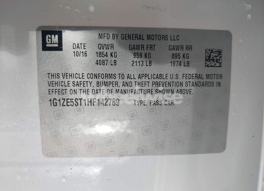 Photo 9 of 2017 Chevrolet Malibu 1LT (VIN 1G1ZE5ST1HF142789)