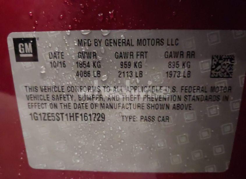 Photo 9 of 2017 Chevrolet Malibu 1LT (VIN 1G1ZE5ST1HF161729)