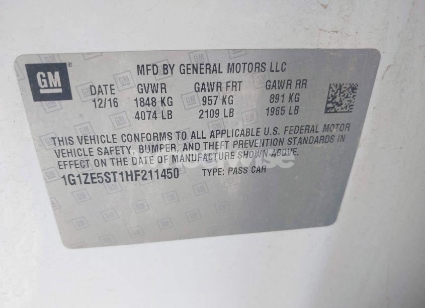 Photo 9 of 2017 Chevrolet Malibu 1LT (VIN 1G1ZE5ST1HF211450)