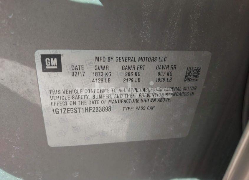 Photo 9 of 2017 Chevrolet Malibu 1LT (VIN 1G1ZE5ST1HF233898)