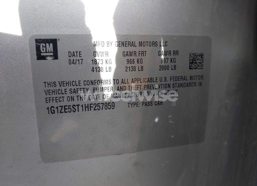 Photo 9 of 2017 Chevrolet Malibu 1LT (VIN 1G1ZE5ST1HF257859)