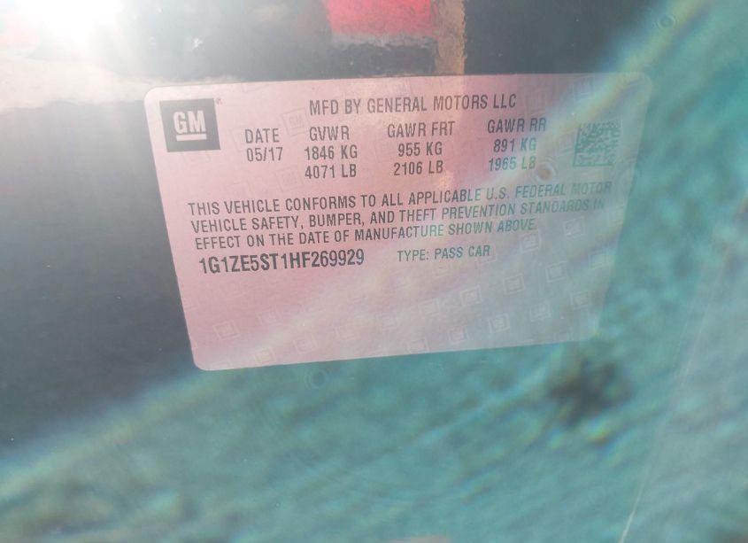 Photo 9 of 2017 Chevrolet Malibu 1LT (VIN 1G1ZE5ST1HF269929)