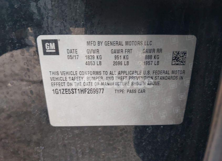 Photo 9 of 2017 Chevrolet Malibu 1LT (VIN 1G1ZE5ST1HF269977)