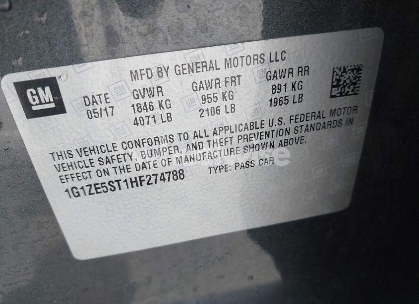 Photo 9 of 2017 Chevrolet Malibu 1LT (VIN 1G1ZE5ST1HF274788)