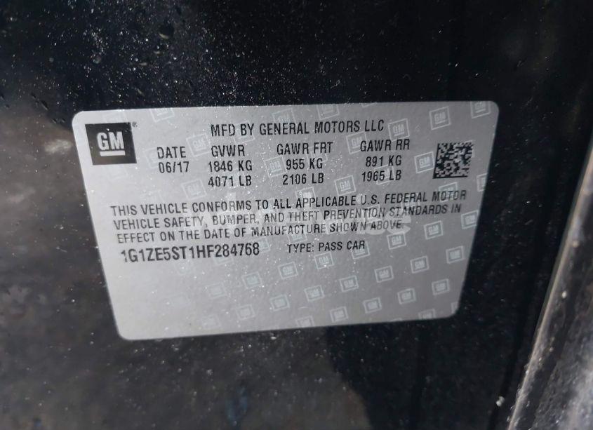 Photo 9 of 2017 Chevrolet Malibu 1LT (VIN 1G1ZE5ST1HF284768)