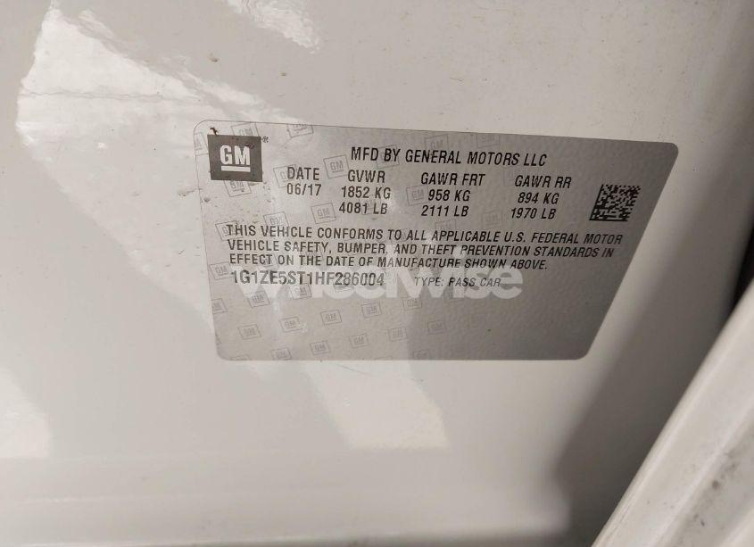 Photo 9 of 2017 Chevrolet Malibu 1LT (VIN 1G1ZE5ST1HF286004)