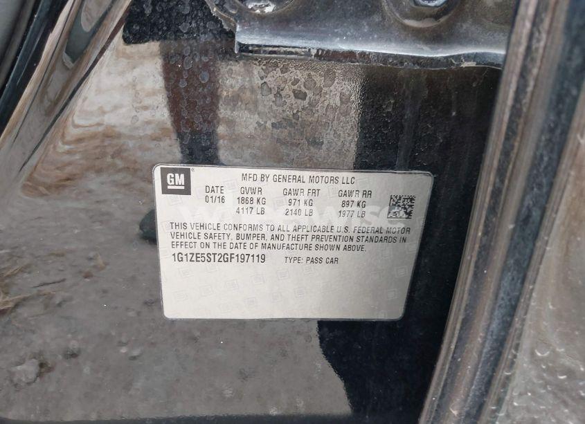 Photo 9 of 2016 Chevrolet Malibu 1LT (VIN 1G1ZE5ST2GF197119)