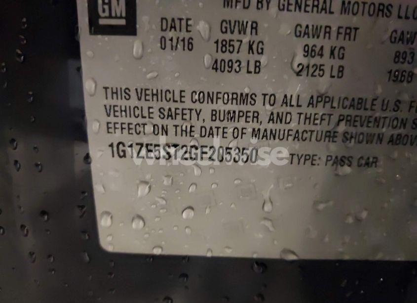 Photo 9 of 2016 Chevrolet Malibu 1LT (VIN 1G1ZE5ST2GF205350)