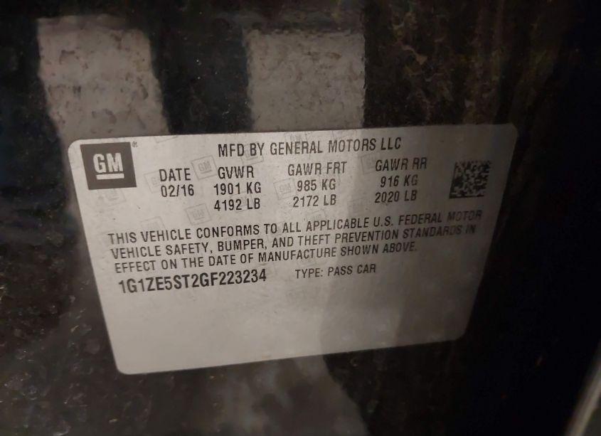 Photo 9 of 2016 Chevrolet Malibu 1LT (VIN 1G1ZE5ST2GF223234)