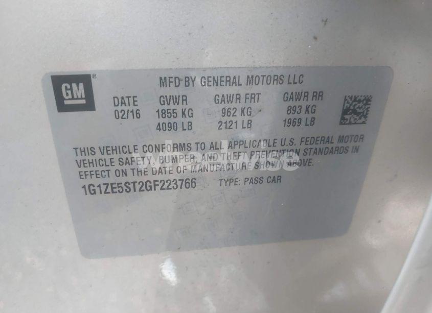 Photo 9 of 2016 Chevrolet Malibu 1LT (VIN 1G1ZE5ST2GF223766)