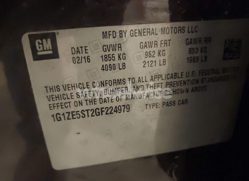 Photo 9 of 2016 Chevrolet Malibu 1LT (VIN 1G1ZE5ST2GF224979)