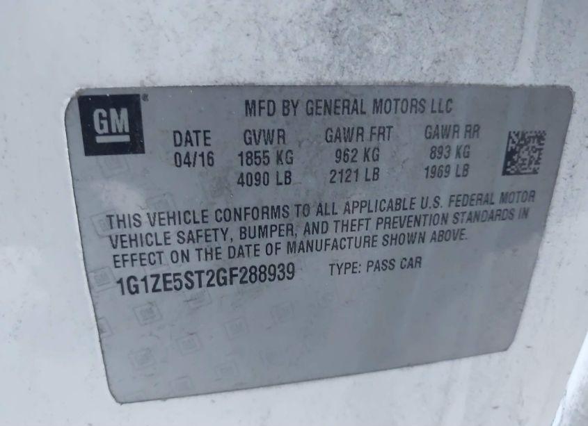 Photo 9 of 2016 Chevrolet Malibu 1LT (VIN 1G1ZE5ST2GF288939)