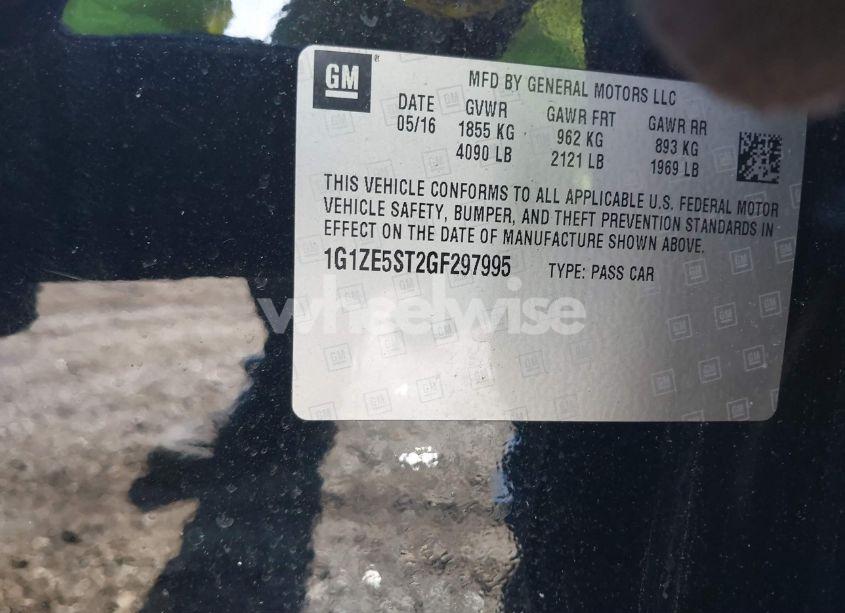 Photo 9 of 2016 Chevrolet Malibu 1LT (VIN 1G1ZE5ST2GF297995)