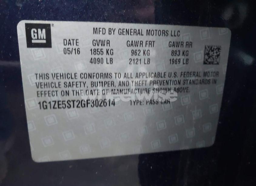 Photo 9 of 2016 Chevrolet Malibu 1LT (VIN 1G1ZE5ST2GF302614)