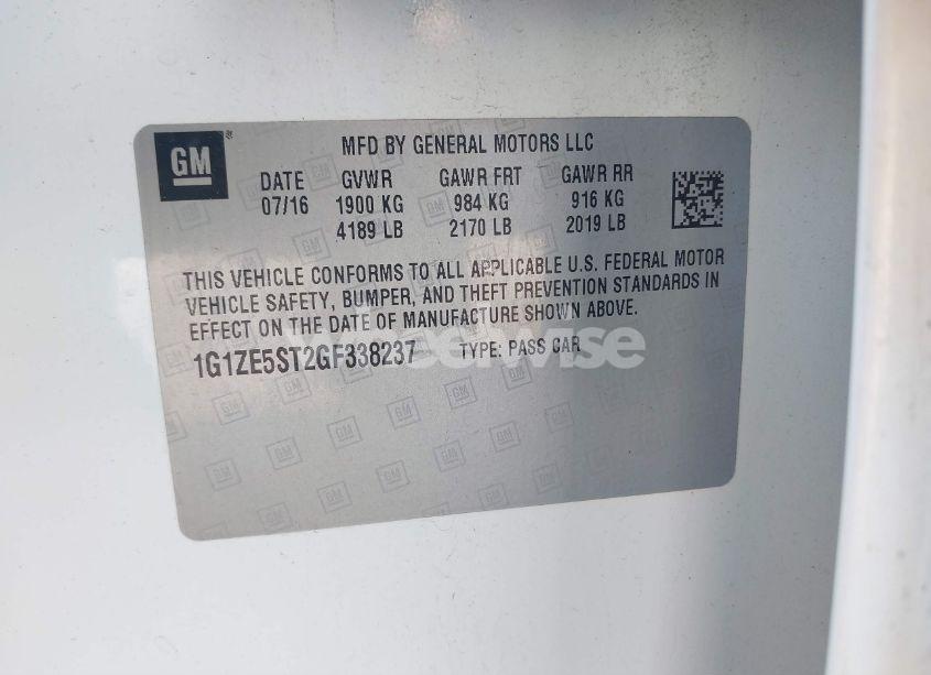 Photo 9 of 2016 Chevrolet Malibu 1LT (VIN 1G1ZE5ST2GF338237)