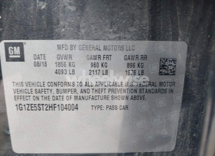 Photo 9 of 2017 Chevrolet Malibu 1LT (VIN 1G1ZE5ST2HF104004)