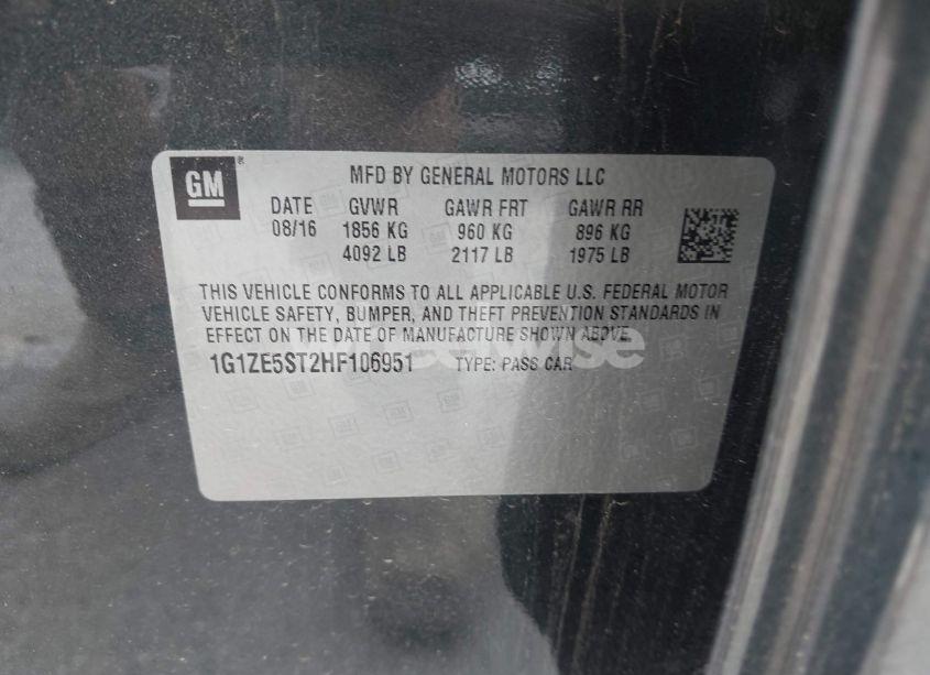 Photo 9 of 2017 Chevrolet Malibu 1LT (VIN 1G1ZE5ST2HF106951)