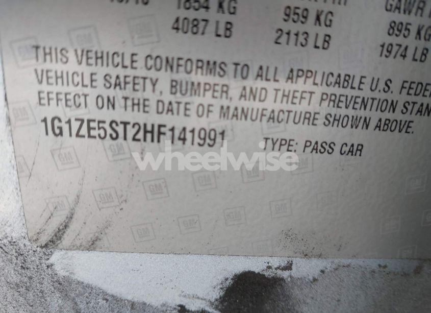 Photo 9 of 2017 Chevrolet Malibu 1LT (VIN 1G1ZE5ST2HF141991)