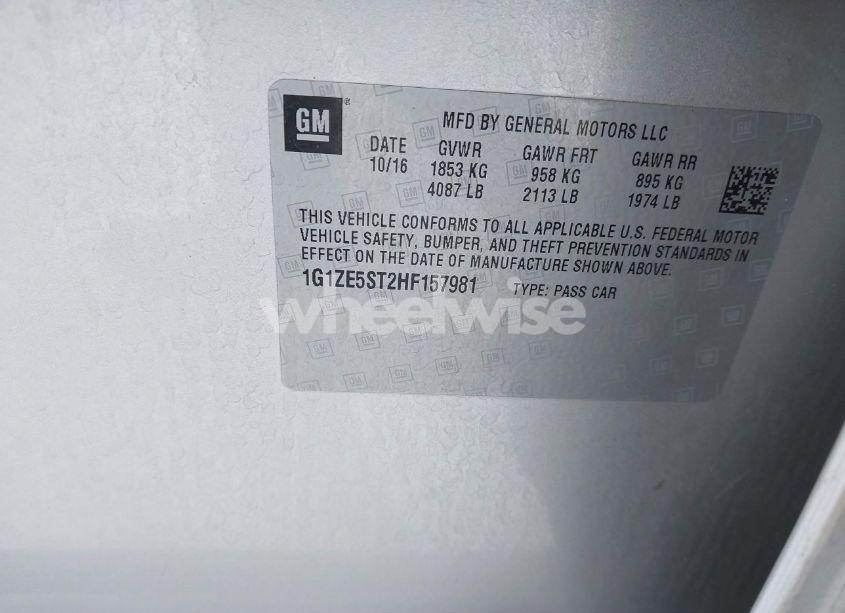 Photo 9 of 2017 Chevrolet Malibu 1LT (VIN 1G1ZE5ST2HF157981)