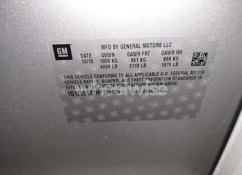 Photo 9 of 2017 Chevrolet Malibu 1LT (VIN 1G1ZE5ST2HF165420)