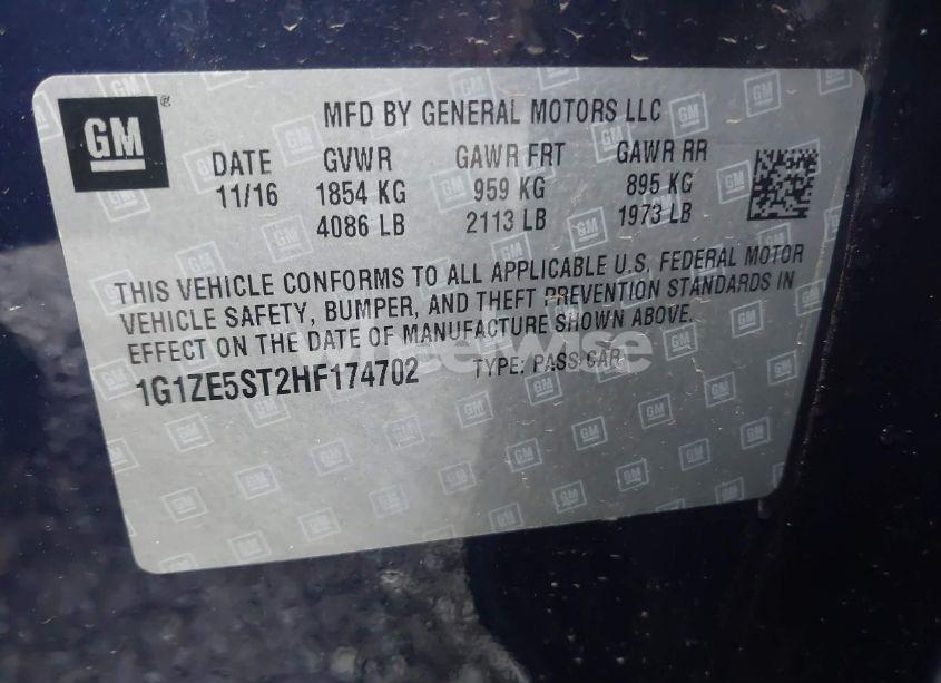 Photo 9 of 2017 Chevrolet Malibu 1LT (VIN 1G1ZE5ST2HF174702)