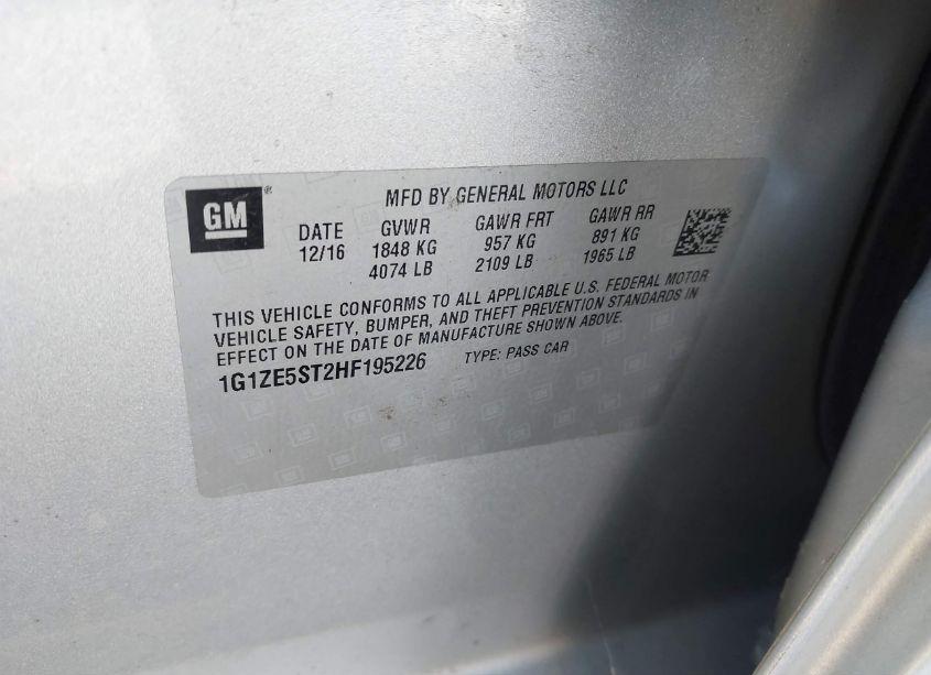 Photo 9 of 2017 Chevrolet Malibu 1LT (VIN 1G1ZE5ST2HF195226)