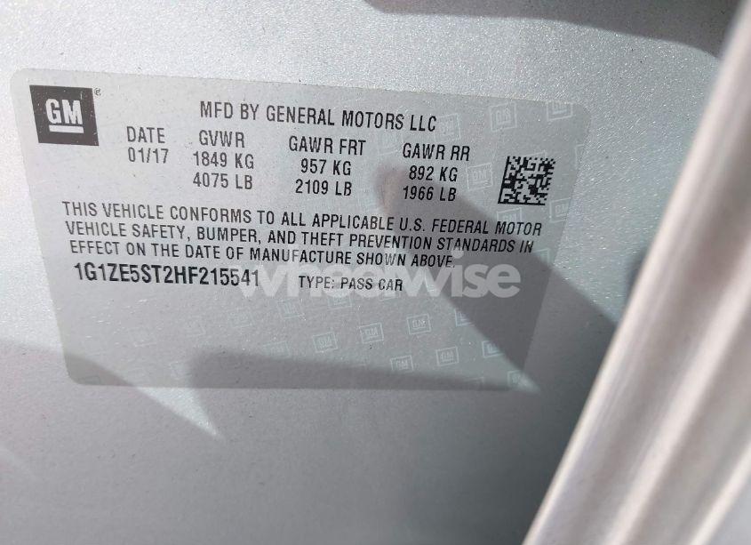 Photo 9 of 2017 Chevrolet Malibu 1LT (VIN 1G1ZE5ST2HF215541)