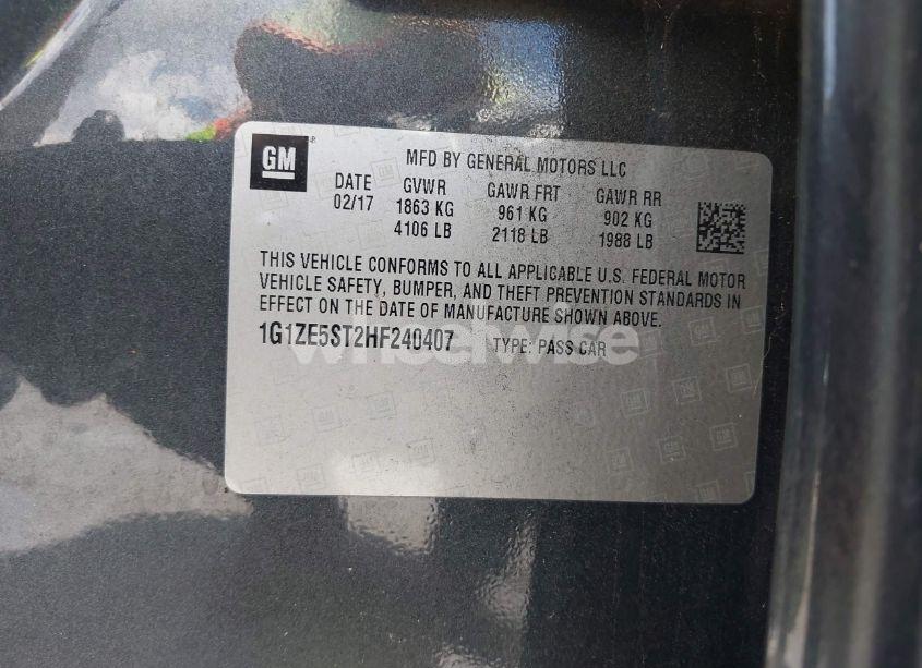 Photo 9 of 2017 Chevrolet Malibu 1LT (VIN 1G1ZE5ST2HF240407)