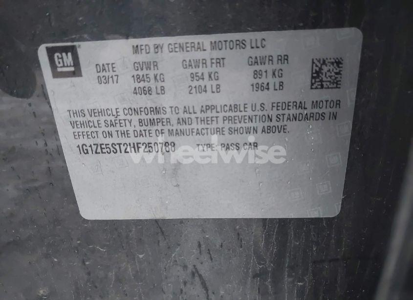 Photo 9 of 2017 Chevrolet Malibu 1LT (VIN 1G1ZE5ST2HF250788)