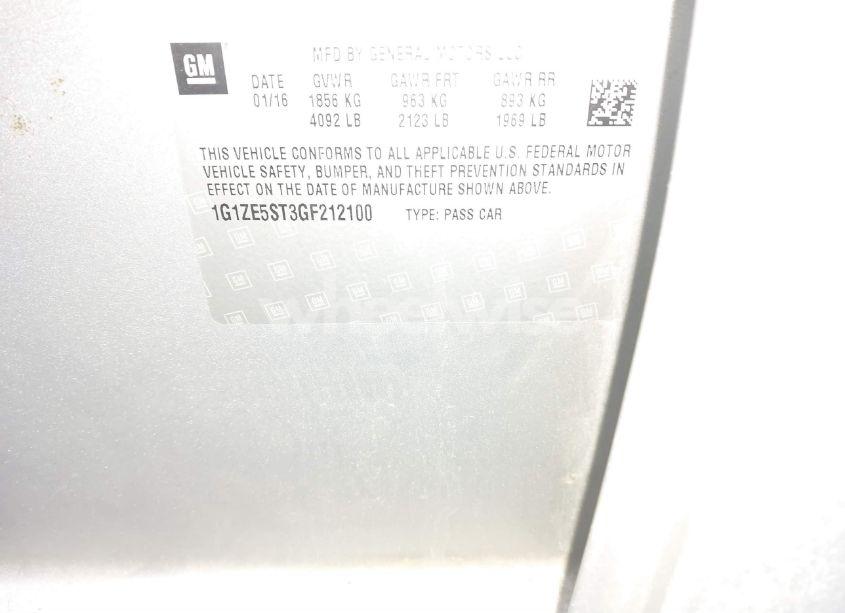 Photo 9 of 2016 Chevrolet Malibu 1LT (VIN 1G1ZE5ST3GF212100)