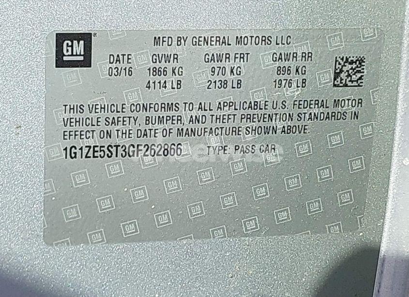 Photo 9 of 2016 Chevrolet Malibu 1LT (VIN 1G1ZE5ST3GF262866)