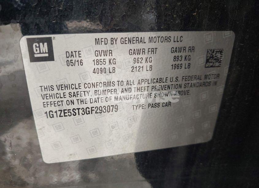 Photo 9 of 2016 Chevrolet Malibu 1LT (VIN 1G1ZE5ST3GF293079)