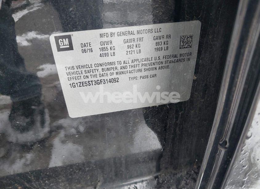 Photo 9 of 2016 Chevrolet Malibu 1LT (VIN 1G1ZE5ST3GF314092)