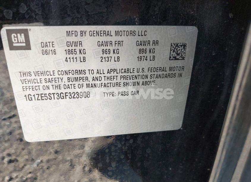 Photo 9 of 2016 Chevrolet Malibu 1LT (VIN 1G1ZE5ST3GF323908)