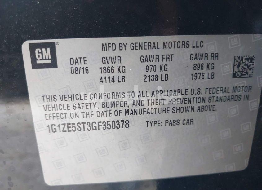 Photo 9 of 2016 Chevrolet Malibu 1LT (VIN 1G1ZE5ST3GF350378)